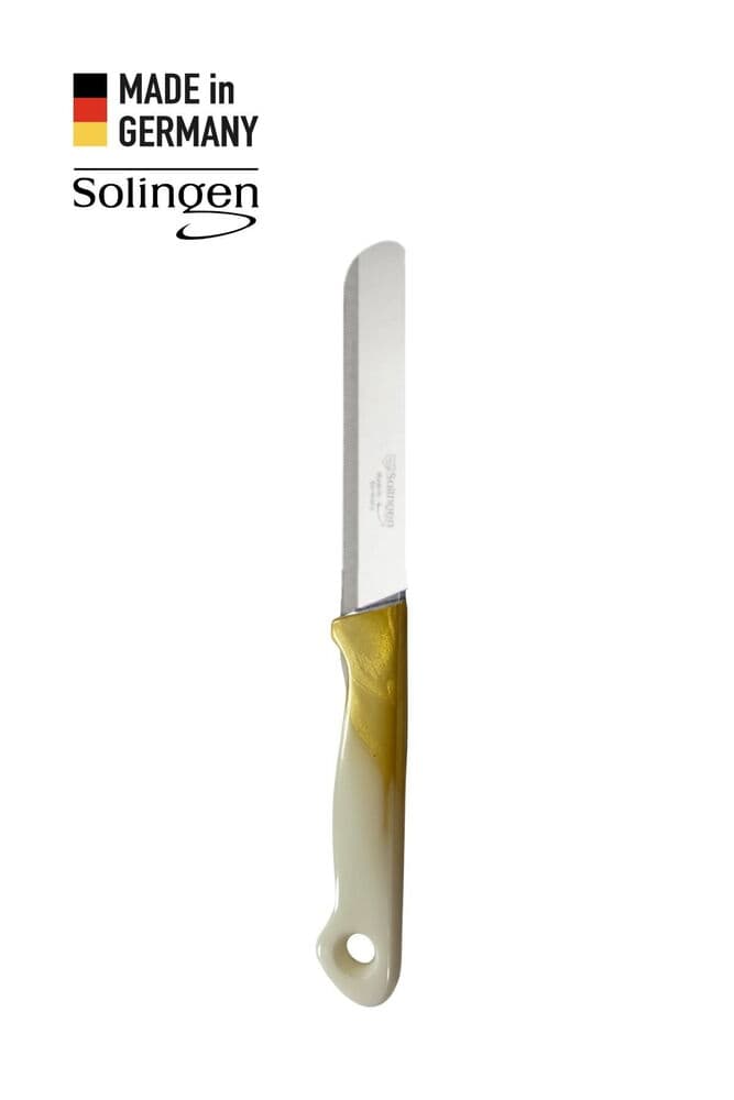 Solingen Mikro Tırtıklı Küt Genel Doğrama Bıçağı - Gold/Beyaz